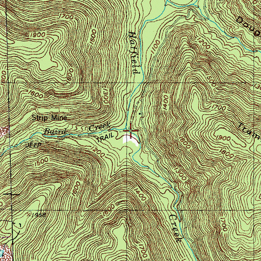 Topographic Map of Baird Creek, TN