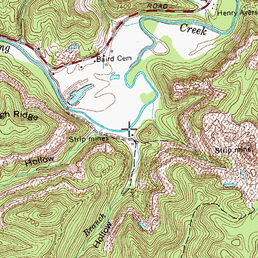 Topographic Map of Baird Hollow, TN