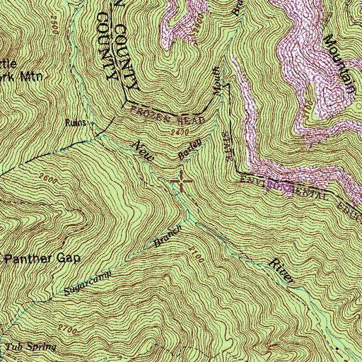 Topographic Map of Barley Mouth Branch, TN