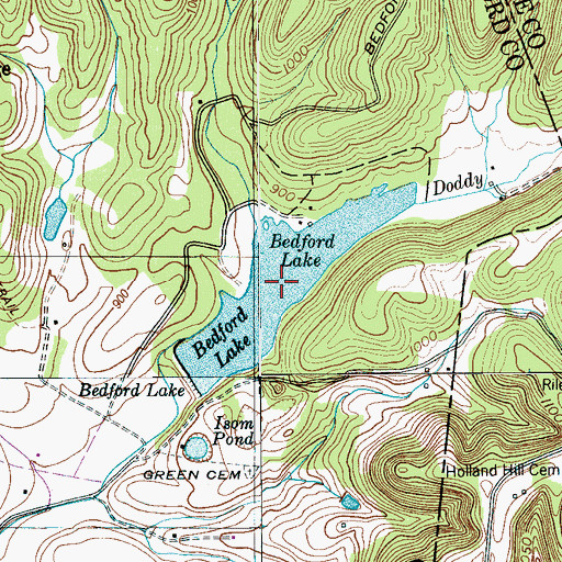 Topographic Map of Bedford Lake, TN