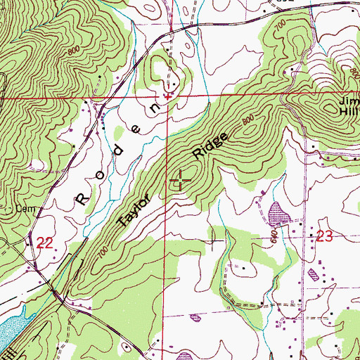 Topographic Map of Taylor Ridge, AL