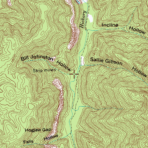Topographic Map of Bill Johnston Hollow, TN
