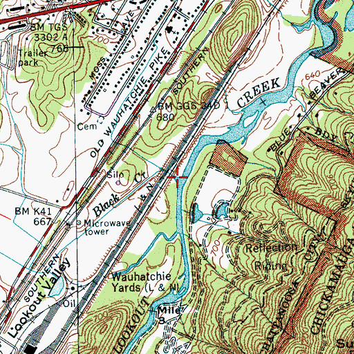 Topographic Map of Black Creek, TN