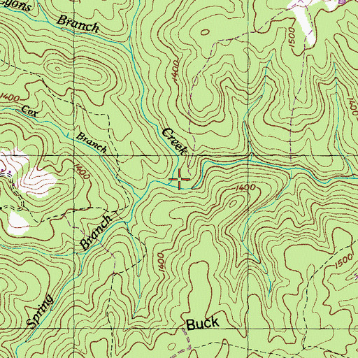 Topographic Map of Boiling Spring Branch, TN