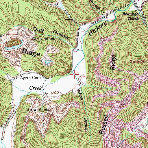 Topographic Map of Bolton Branch, TN