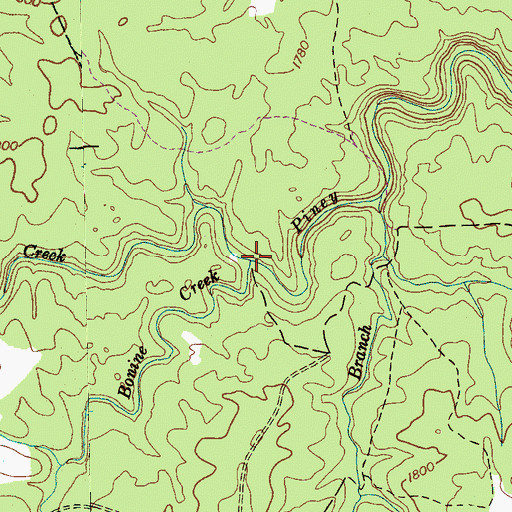 Topographic Map of Bonine Creek, TN