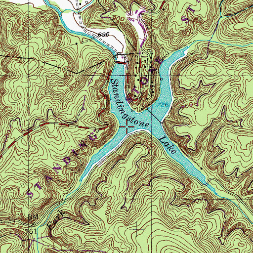 Topographic Map of Bryans Fork, TN