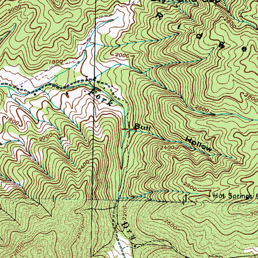 Topographic Map of Bull Hollow, TN
