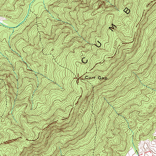 Topographic Map of Carr Gap, TN