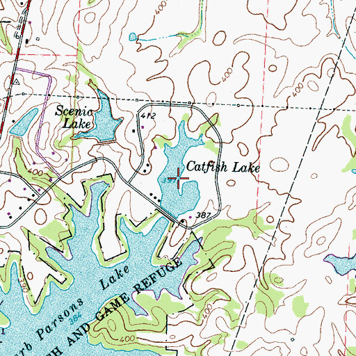 Topographic Map of Catfish Lake, TN