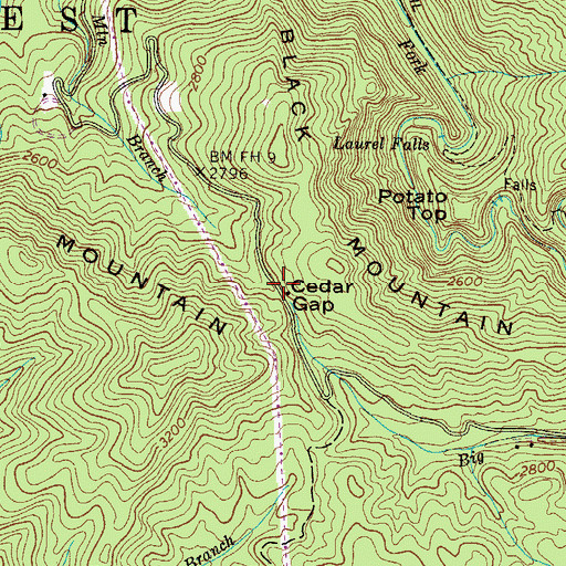 Topographic Map of Cedar Gap, TN