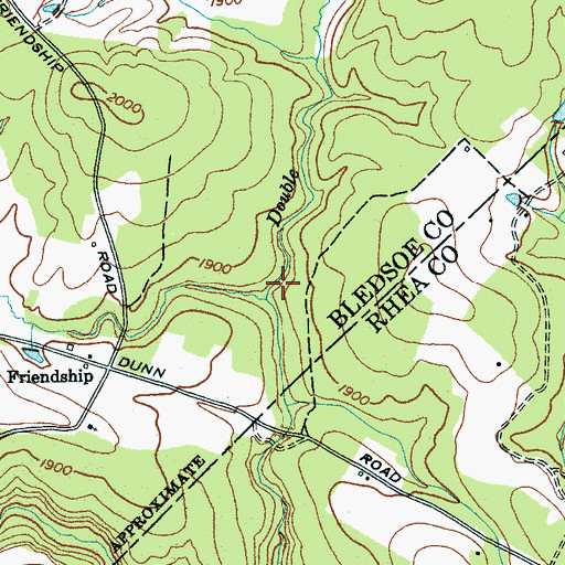 Topographic Map of Double Branch, TN