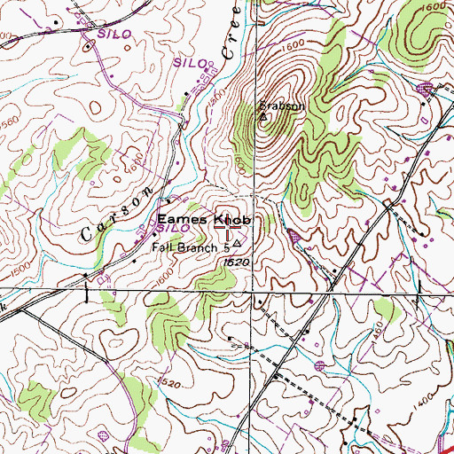 Topographic Map of Eames Knob, TN