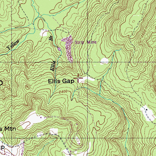 Topographic Map of Ellis Gap, TN