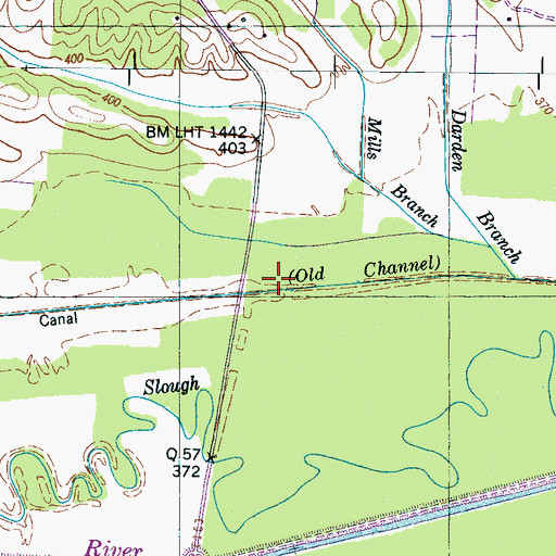 Topographic Map of Flat Creek, TN
