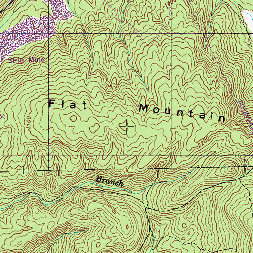 Topographic Map of Flat Mountain, TN