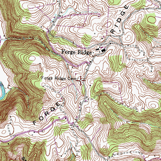 Topographic Map of Forge Ridge Cemetery, TN