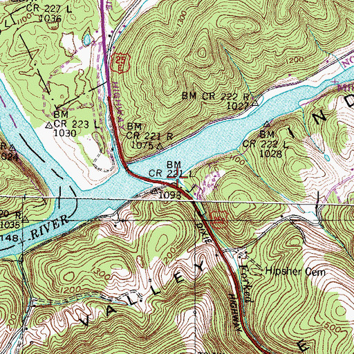 Topographic Map of Forked Deer Creek, TN