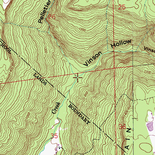 Topographic Map of Vinson Hollow, AL