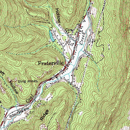 Topographic Map of Fraterville, TN
