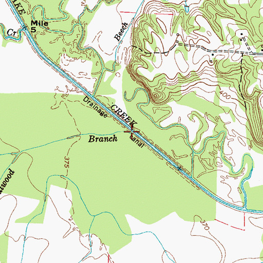 Topographic Map of Fulwood Branch, TN