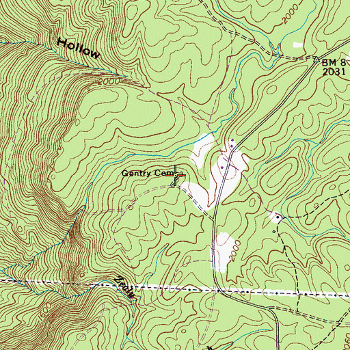 Topographic Map of Gentry Cemetery, TN