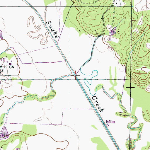 Topographic Map of Graham Creek, TN