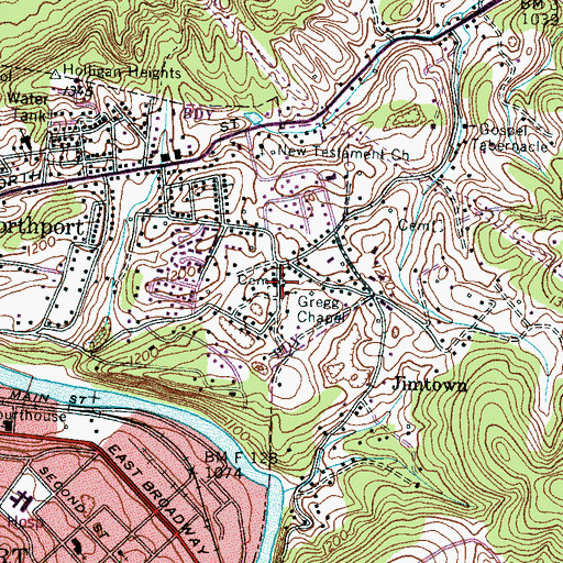 Topographic Map of Gregg Chapel, TN