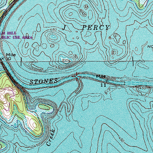Topographic Map of Hamilton Creek, TN