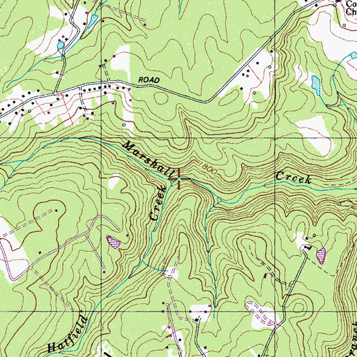 Topographic Map of Hatfield Creek, TN