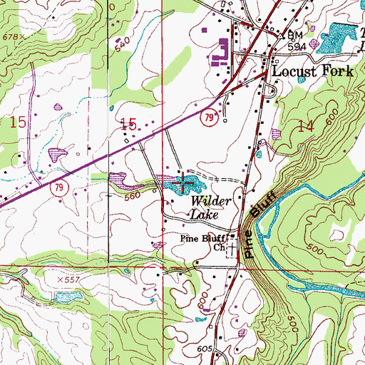 Topographic Map of Wilder Lake, AL