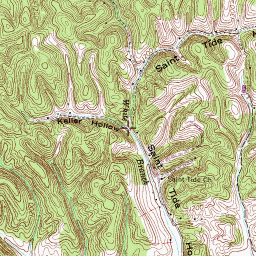 Topographic Map of Keller Hollow, TN