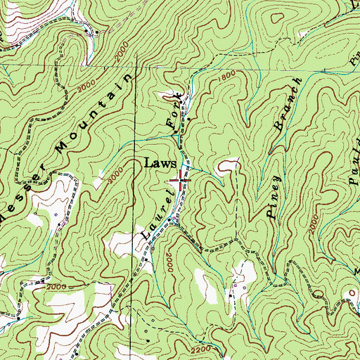 Topographic Map of Laws, TN
