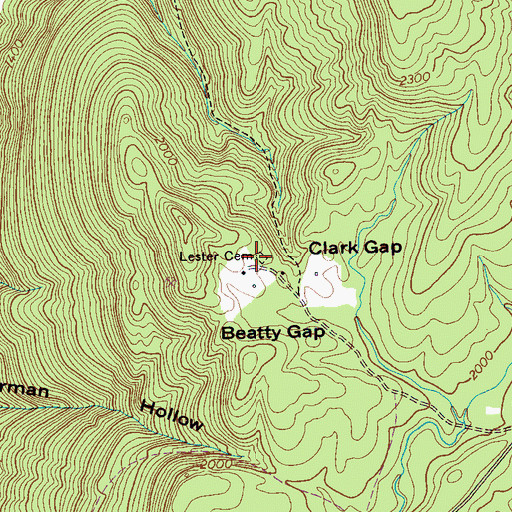 Topographic Map of Lester Cemetery, TN