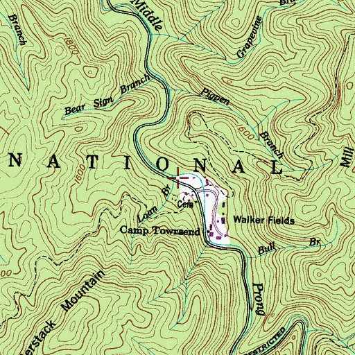 Topographic Map of Loan Branch, TN