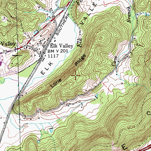 Topographic Map of Lone Ridge, TN