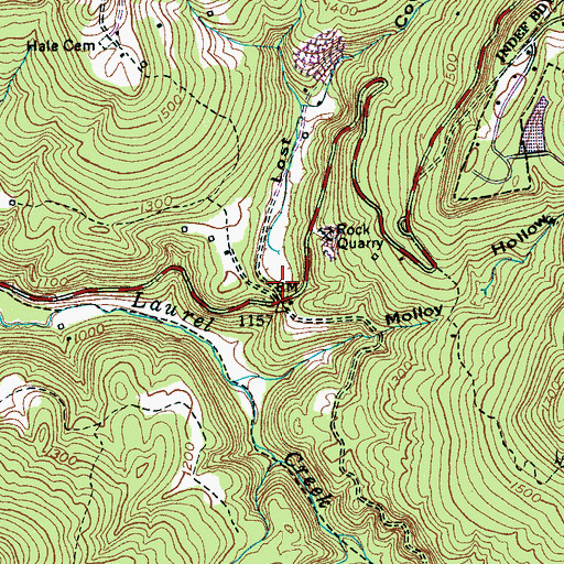Topographic Map of Lost Cove, TN