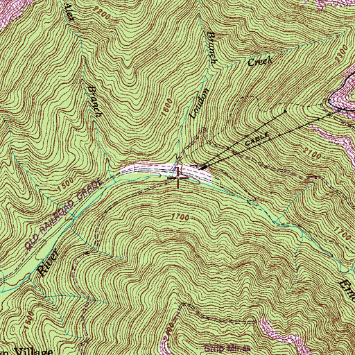 Topographic Map of Loudon Creek, TN