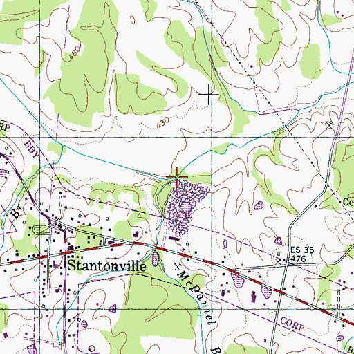 Topographic Map of McDaniel Branch, TN
