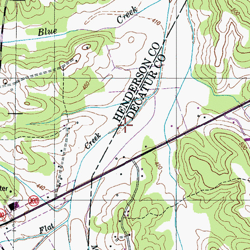 Topographic Map of Millpond Branch, TN