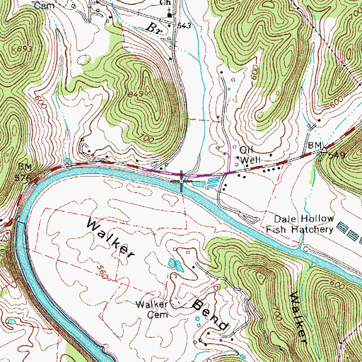 Topographic Map of Neely Creek, TN
