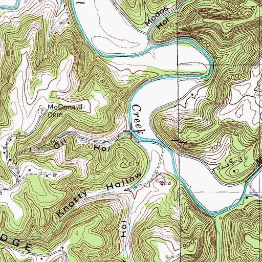 Topographic Map of Oil Hollow, TN