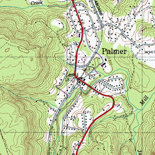 Topographic Map of Palmer, TN