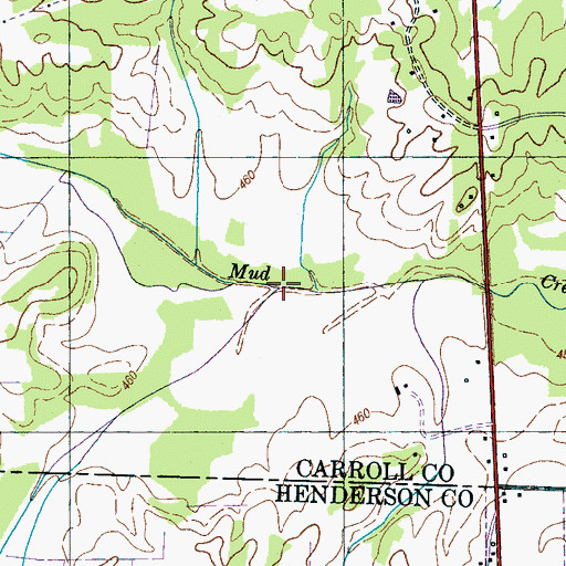 Topographic Map of Pigham Creek, TN