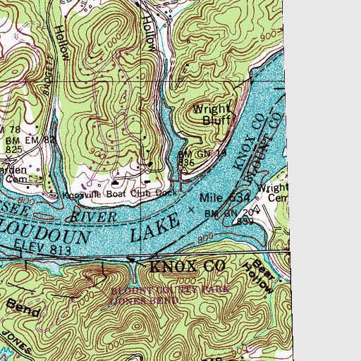 Topographic Map of Red Hollow, TN