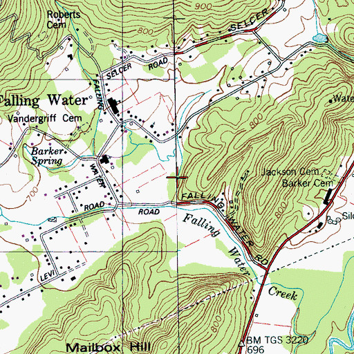 Topographic Map of Roberts Mill Branch, TN