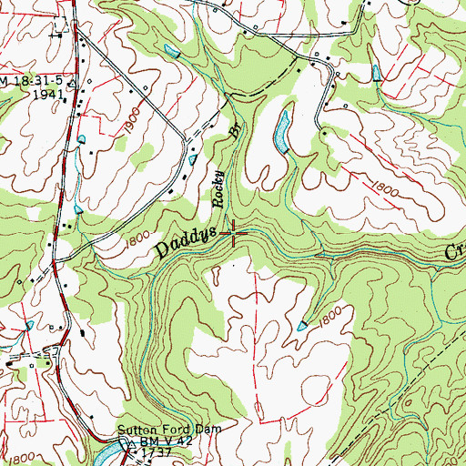 Topographic Map of Rocky Branch, TN