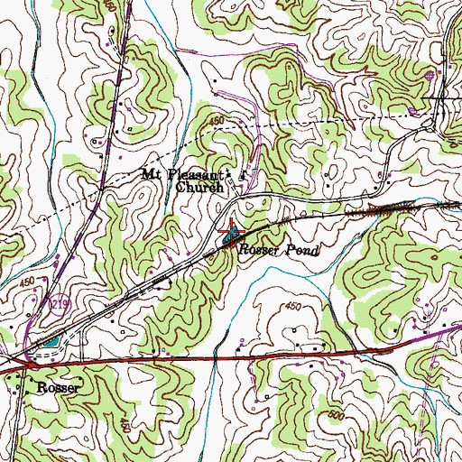 Topographic Map of Rosser Pond, TN