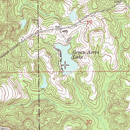 Topographic Map of Green Dam, AL