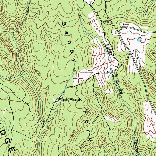 Topographic Map of Sandy Fork, TN